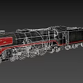 Vintage Steam Train Model With Black Red Color And Detailed Design