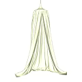 Elegant Light Green Ceiling Drapery With Flowing Sheer Fabric On White Background