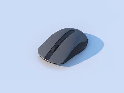 Modern Gray Wireless Mouse With Ergonomic Design And Comfortable Grip 3d model