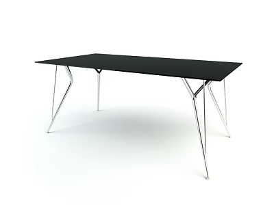 Modern Fabric Sofa and Coffee Table Set with Black Rectangular Top and Silver Geometric Legs 3d model