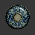 Elegant Ceramic Tableware Set in Blue and White with Lid and Intricate Cloud Patterns