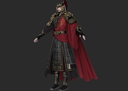 PBR Military Generals Ancient Generals Chinese Ancient Clothes Hanfu Warriors Armor Mountain Armor Song Dynasty Ming Dynasty Daming Generals Yue Fei Qi Jiguang 3d model