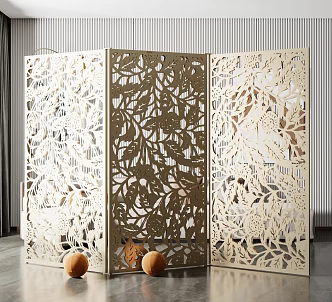 Modern screen carved screen partition 3d model
