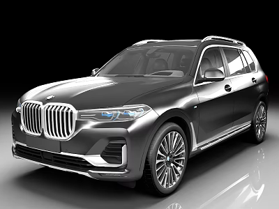 Luxury Silver BMW SUV With LED Headlights Kidney Grille And Multi Spoke Wheels 3d model