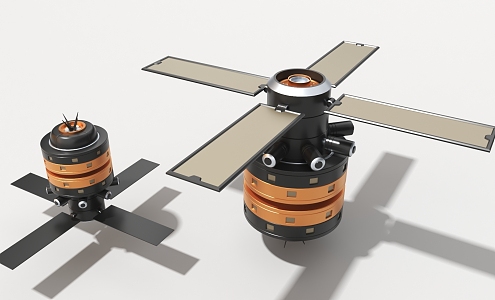 Satellite Rotor Space Bin Column Hard Surface Machinery High-tech Industrial Parts 3d model