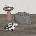 Modern sofa stool cushion pedal sofa stool 3d model