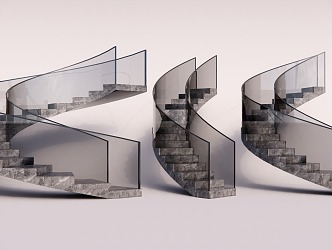 modern revolving staircase 3d model