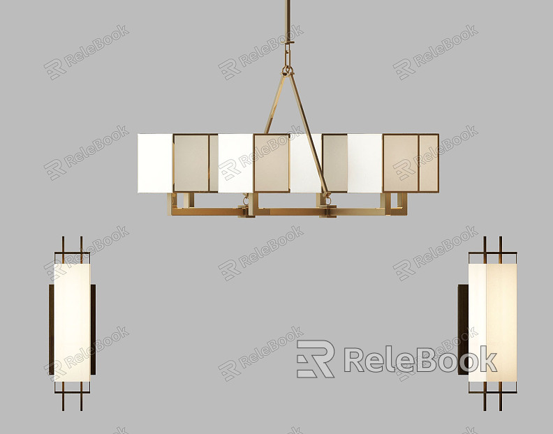 New Chinese-style lamps and lanterns combined hanging pendant lamp model