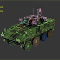 Advanced Modern Armored Wheeled Military Tank With Camouflage And Weapon System