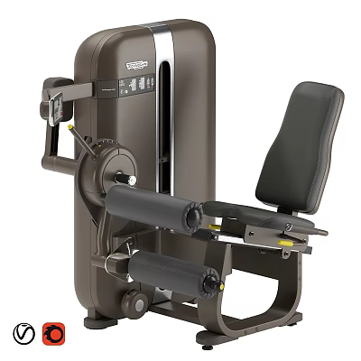 Commercial Gym Equipment Seated Leg Curl Machine With Adjustable Seat And Black Padding 3d model