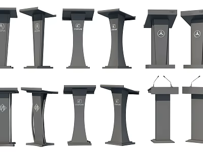 Various Modern Functional Desk Designs With Different Shapes And Styles 3d model