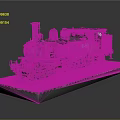 Vintage Steam Train Model Showcased On Metallic Display Platform With Classic Details