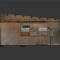 Abandoned Building Interior With Exposed Wooden Ceiling Damaged Walls Broken Windows And Floor Drainage Grate