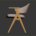 Pink Padded Accent Chair With Wooden Armrests Comfortable Seat And Modern Design