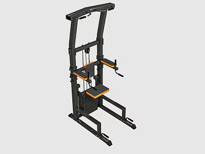 Fitness Training Equipment With Black Frame Orange Seat And Stable Structure For Gym Workout 3d model