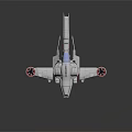 Detailed Futuristic White Cosmic Spaceship With Red Stripes Side Wings And Thrusters