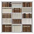 Decorative Bookshelf Wall With Various Book Spines In Different Colors And Tidy Rows
