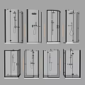 Modern Shower Sauna Glass Enclosures With Multiple Styles And Shower Systems 3d model