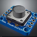 Power Switch Module With Blue Circuit Board Silver Button Holes And Connection Points 3d model
