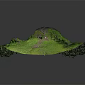 Detailed Garden Landscape With Lush Green Vegetation And Natural Terrain Structure