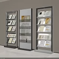 Modern Open Shelving Bookshelf With White Black Frame Multiple Layers For Magazine 3d model