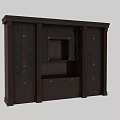 Elegant Wooden Display Cabinet With Glass Doors Carved Details And Shelves
