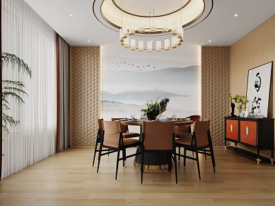 New Chinese-style private room box 3d model