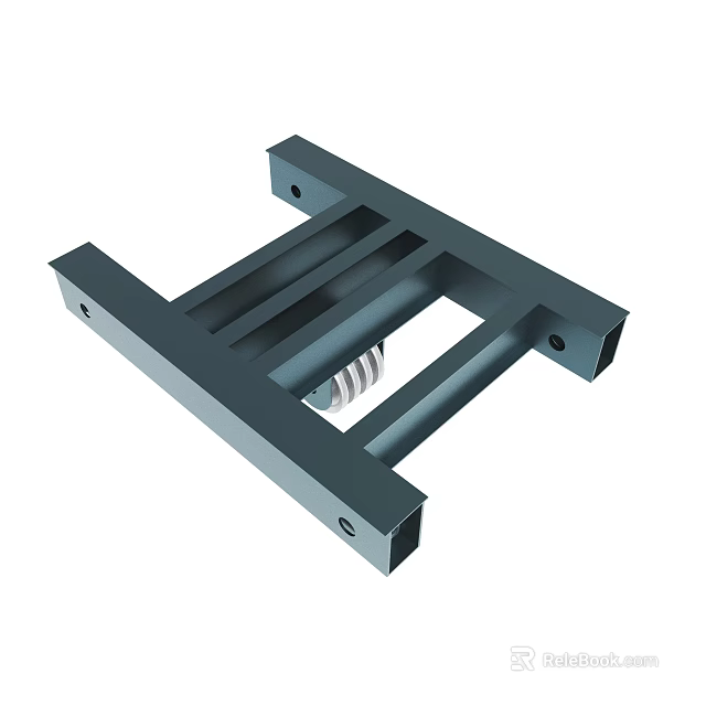 Industrial Metal Mechanical Frame Component With Spring And Support Structure 3d model 