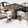 New Chinese Mahjong Table and Chair Mahjong Table 3d model