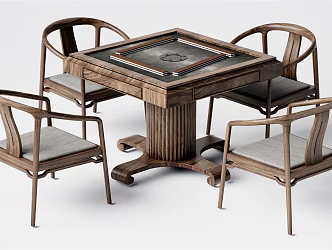 New Chinese Mahjong Table and Chair Mahjong Table 3d model