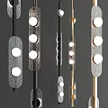 Assorted Modern Wall Lamps with Round Globe Details and Textured Metallic Frames 3d model