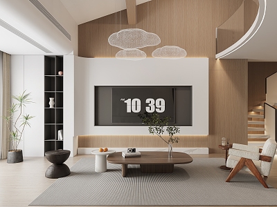 Modern Duplex Living Room Simple 3d model