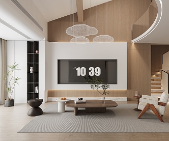 Modern Duplex Living Room Simple 3d model