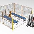 Industrial manufacturing scene assembly line material handling station 1137. 3d model