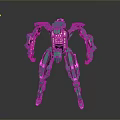 Futuristic Green Mechanical Robot Design With Articulated Limbs And Purple Accents