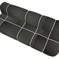 Modern Black Sectional Sofa With White Stitching For Living Room Seating 3d model