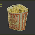 Crispy French Fries In Wendy's Red And White Striped Paper Container