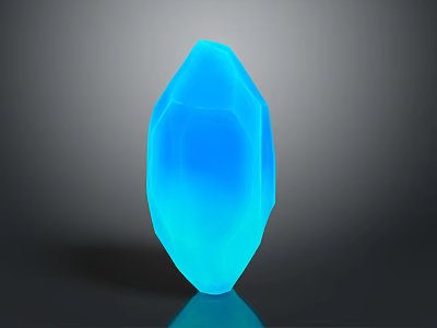 Vibrant Blue Crystal Shaped Decorative Ornament Set With Glossy Translucent Finish For Home Decor 3d model