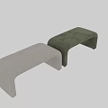 Modern Beige Upholstered Sofa Bench With Curved Shape And Black Legs