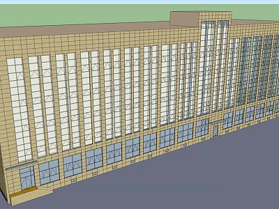 modern office building multi-storey office building 3d model