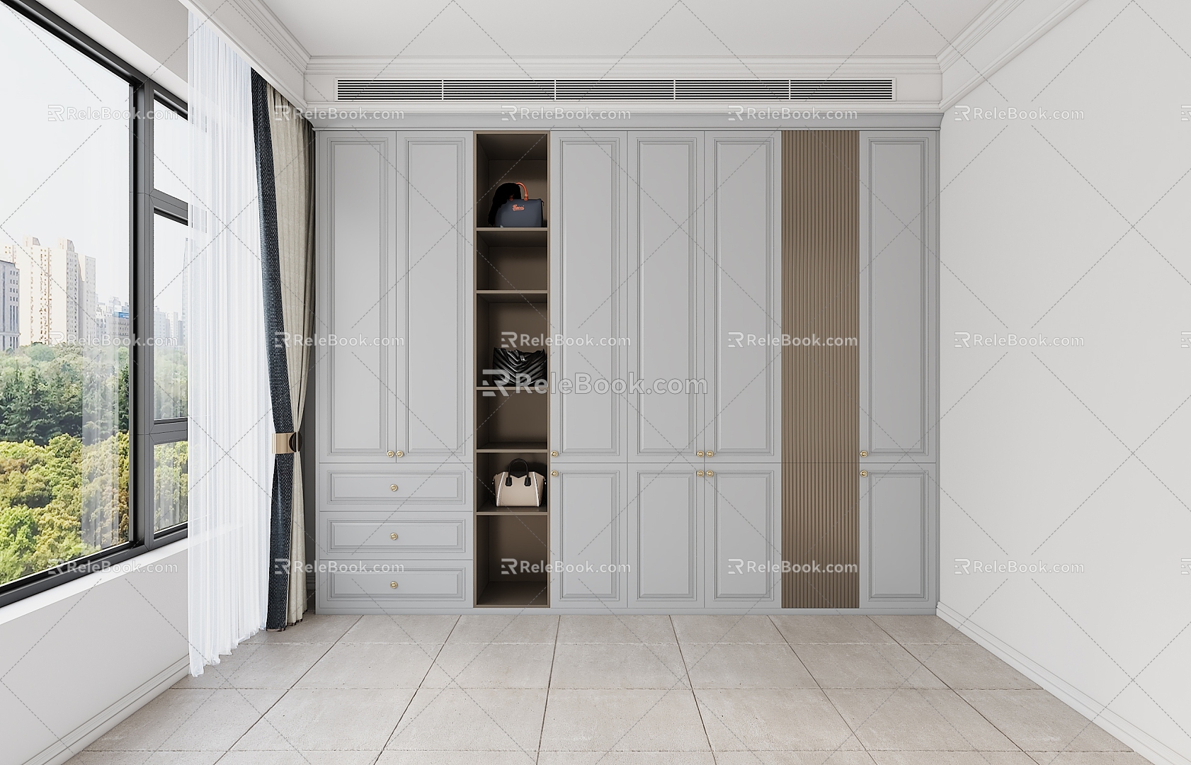 American Style Bedroom Wardrobe 3d model