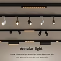 Downlights and Spotlights for Modern Interior with Track Ceiling Installation and Bright Lighting 3d model