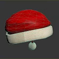 Red Christmas Hat With White Trim And Pom Pom Decoration For Holiday Use