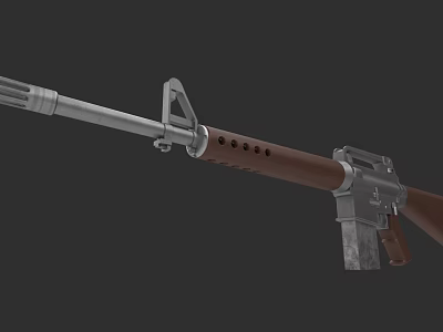 Classic Military Rifle With Wooden Stock And Metal Barrel Design Features 3d model