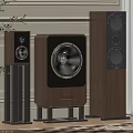 TESSIN Home Audio Speakers Wooden Design Floor Standing Subwoofer in Modern Living Room Interior