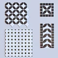 Decorative Floor Tile Patterns With Geometric Leaf And Dot Designs For Interior Design 3d model