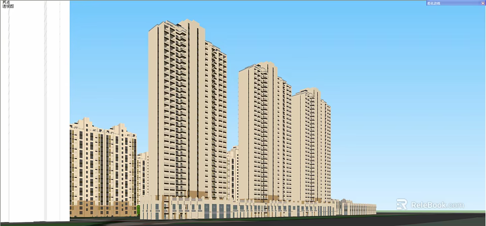 Modern High Rise Residential Buildings With Contemporary Exterior And Blue Sky 3d model 