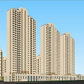 Modern High Rise Residential Buildings With Contemporary Exterior And Blue Sky