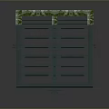 Animal Cage With Green Metal Frame And Moss Covered Top And Sides Design