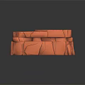 Orange Stacked Stone Blocks Featuring Cracked Textured Surface And Natural Design 3d model